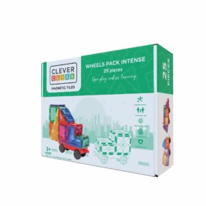 Joc magnetic cu roti 25 piese Cleverclixx pentru masini si creativitate