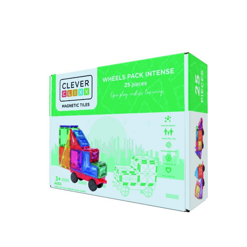 Joc magnetic cu roti 25 piese, Cleverclixx