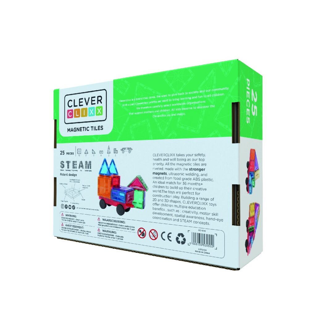Joc magnetic cu roti 25 piese, Cleverclixx
