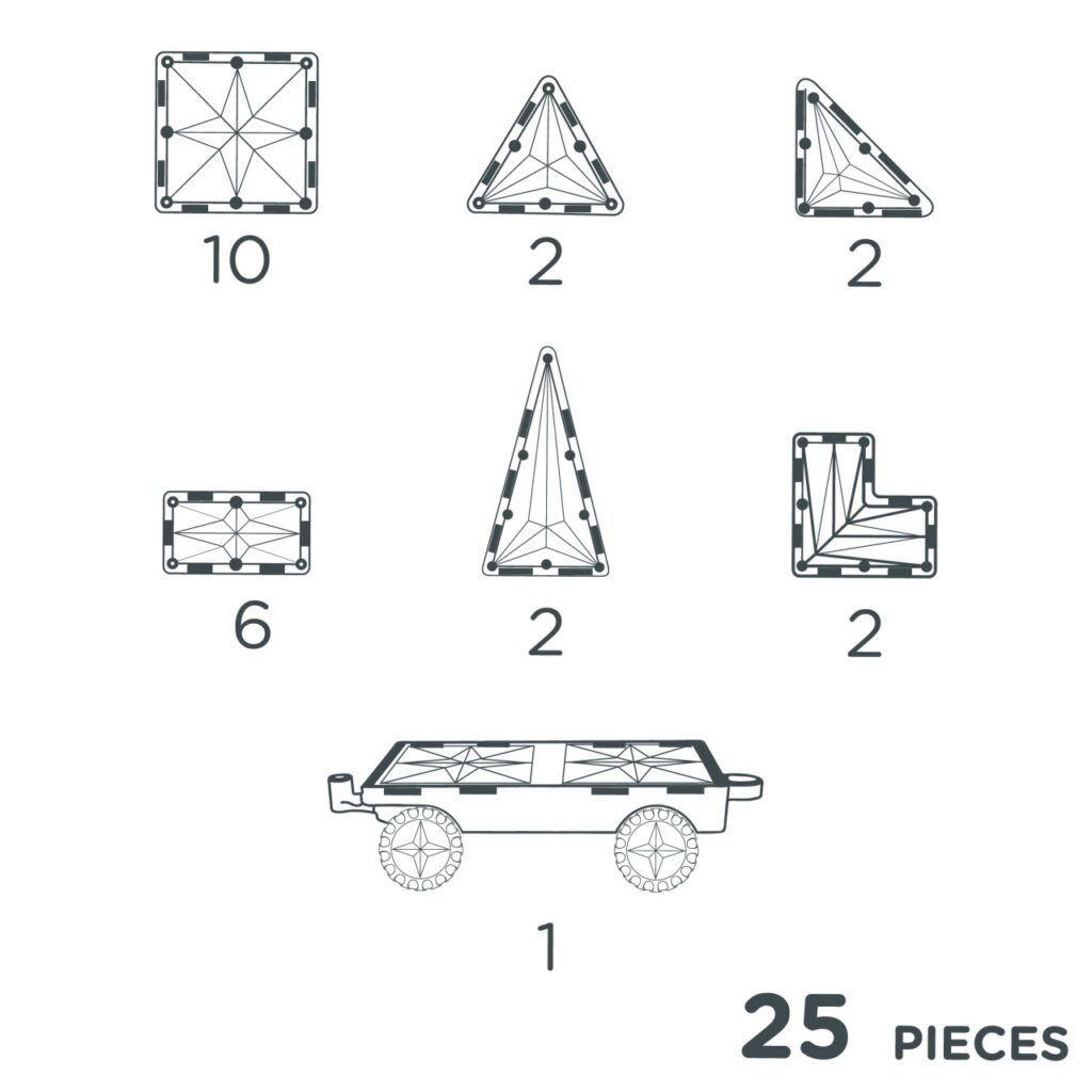 Joc magnetic cu roti 25 piese, Cleverclixx