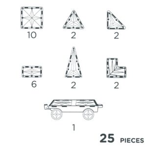 Joc magnetic cu roti 25 piese, Cleverclixx