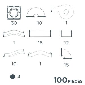 Circuit cu bile luminoase 100 piese Cleverclixx