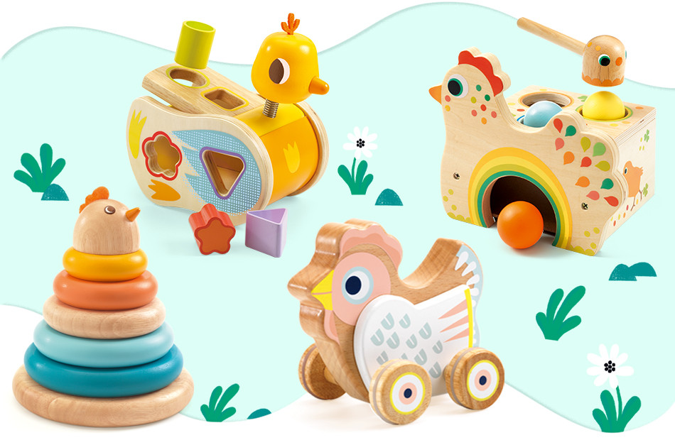 Jucărie din lemn Turn puișor Djeco