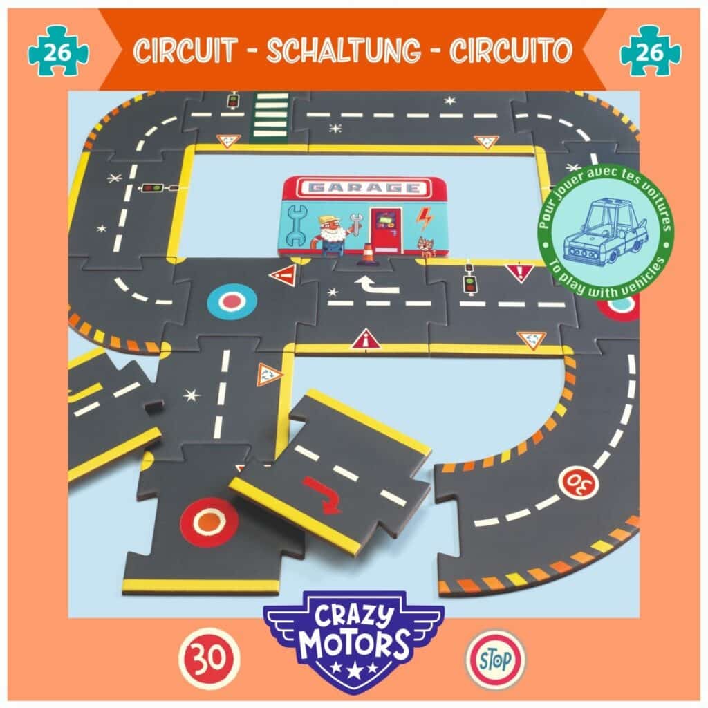 Puzzle circuit de curse gigant, Djeco