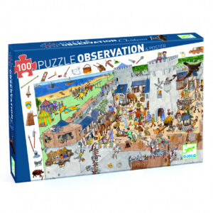 Puzzle observație Fortăreața Djeco 100 piese cu poster inclus