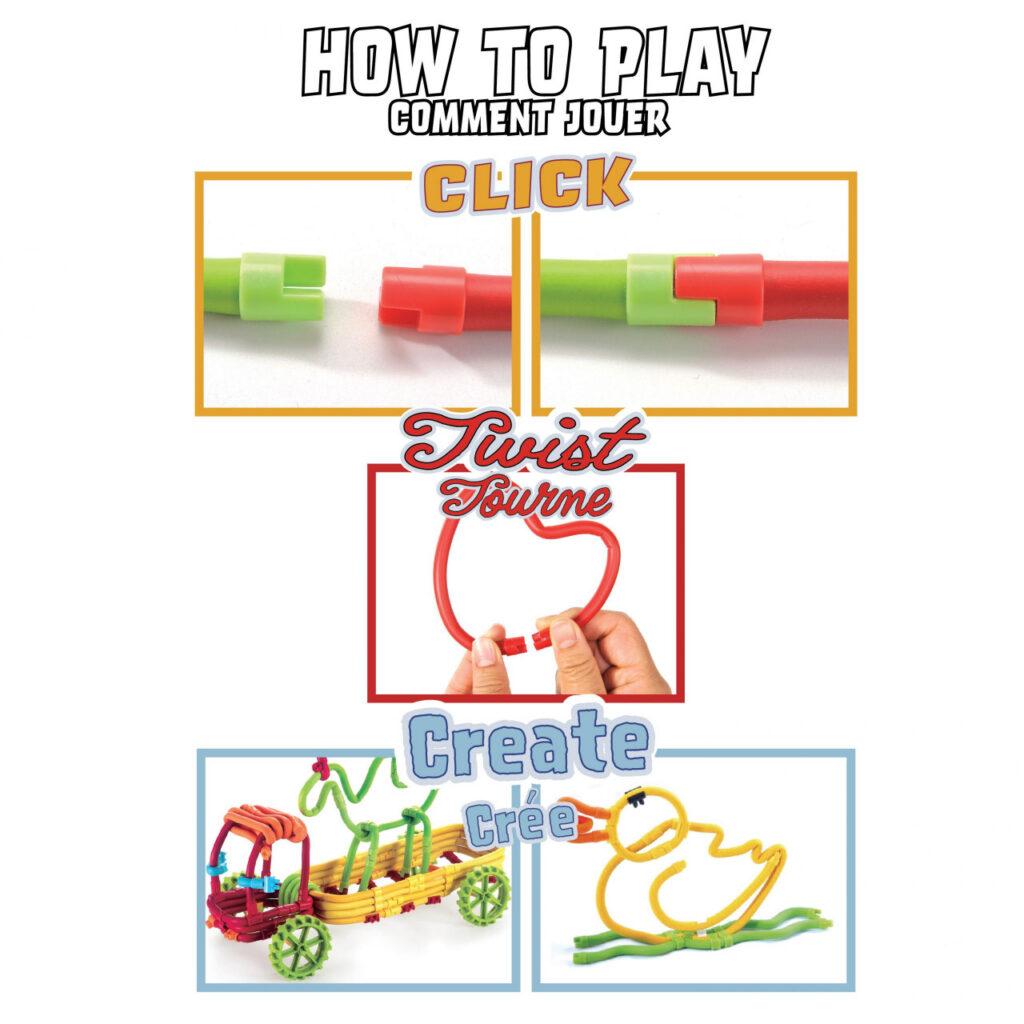 Set magnetic de construit Spaghetteez 70 piese, Clicstoys